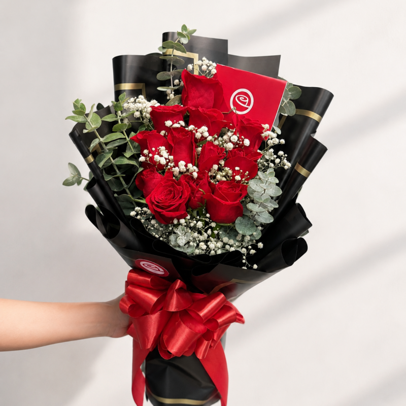 Ramo de 12 rosas rojas