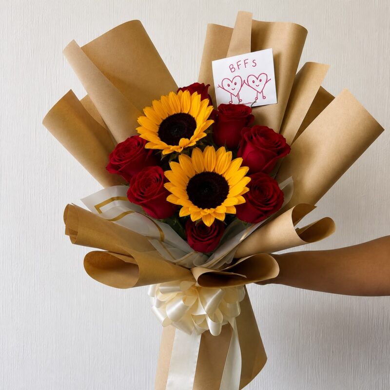 Ramo mixto de girasoles y rosas