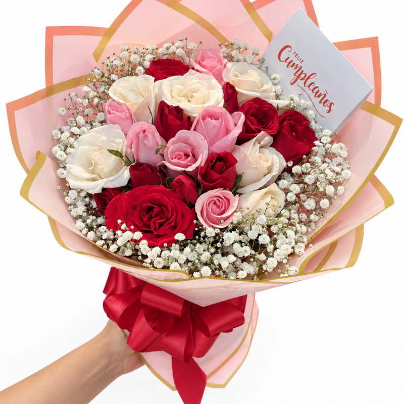 Ramo detalle dulce de 12 rosas
